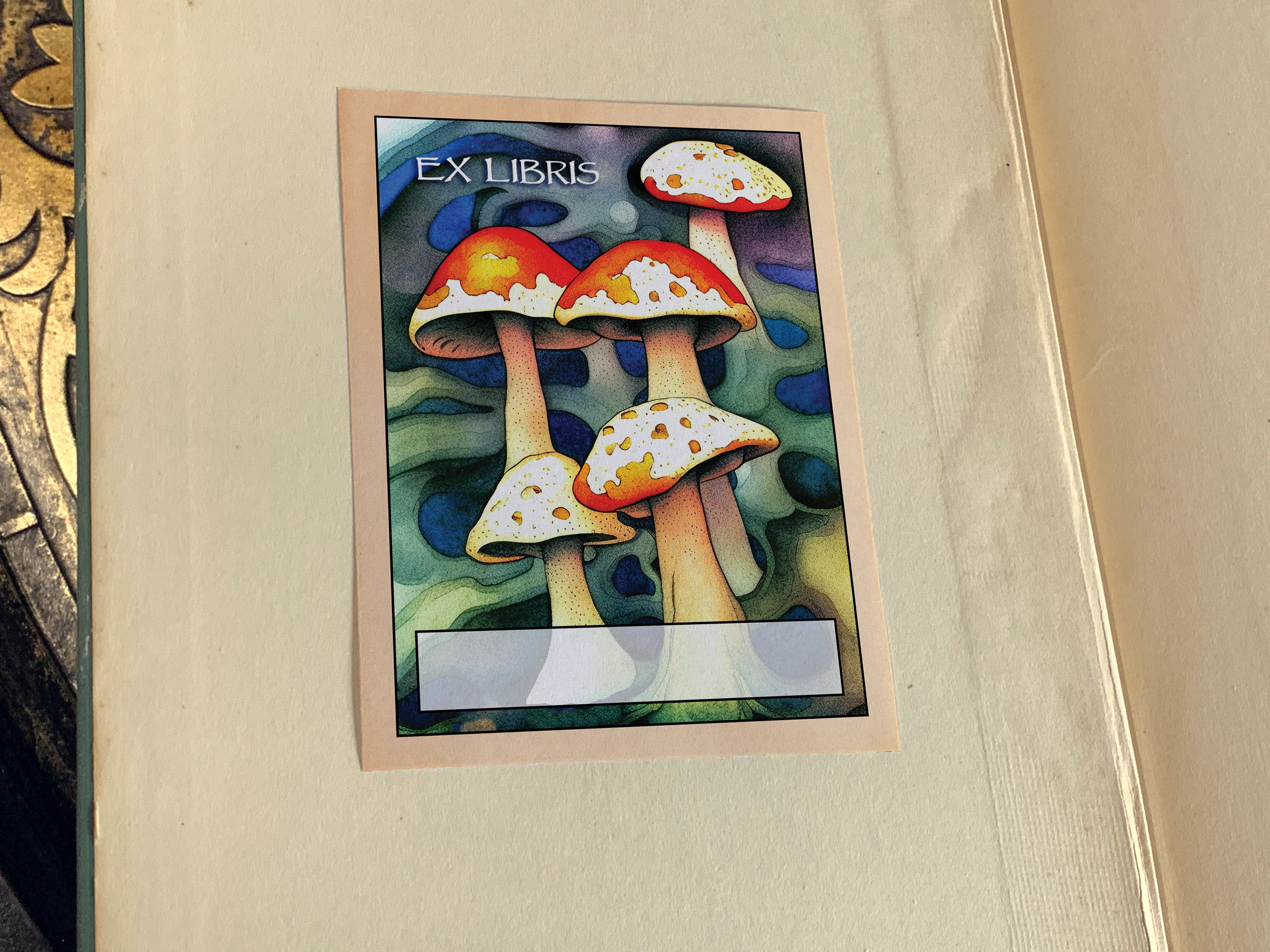 Mushroom Ex Libris Bookplates - set of 5 — Vervain and The Roses