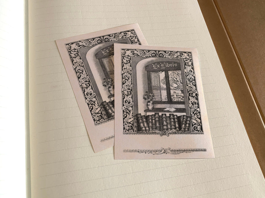 Editable Book By a Window Ex Libris Bookplate, Zazzle