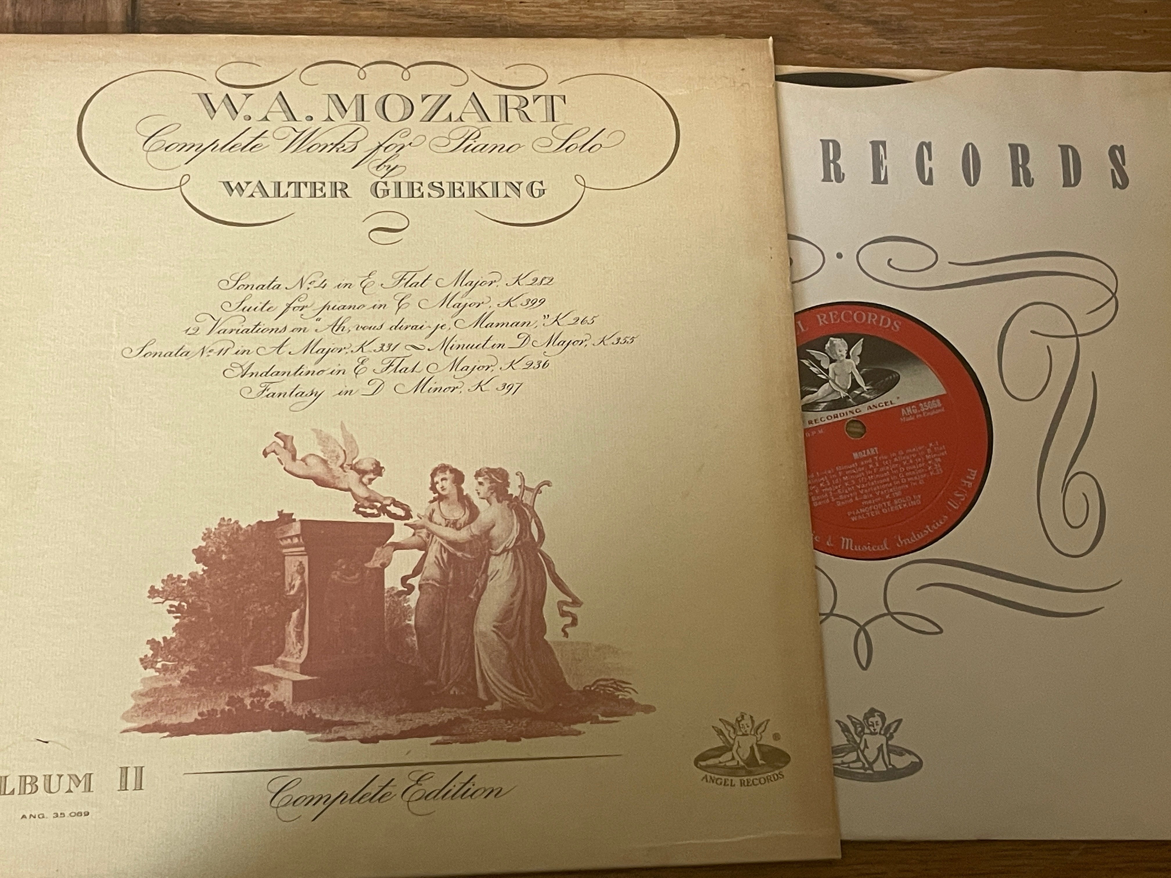 W.A. MOZART COMPLETE WORKS FOR PIANO SOLO BY WALTER GIESEKING